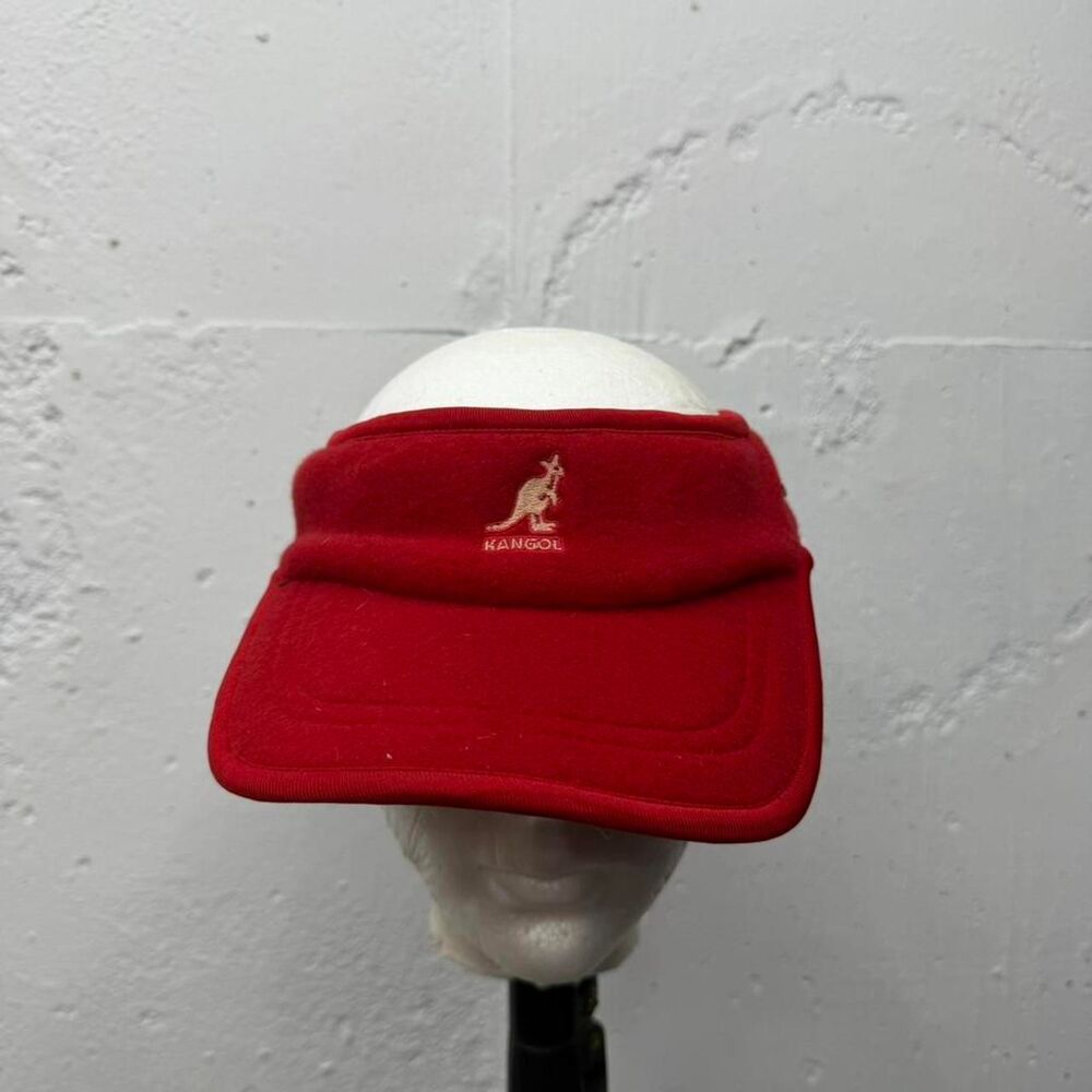 vintage Red 90’s kangol fleece visor skull cap